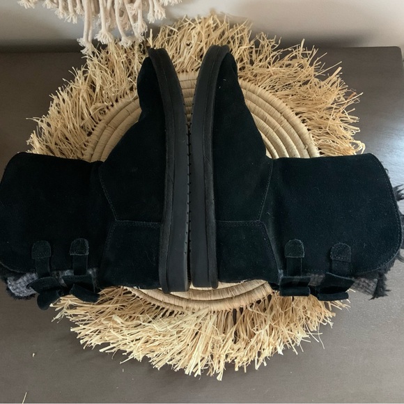 UGG Koolaburra Attie Bow Faux Fur Lined Boots Black Size 5 - Picture 10 of 16